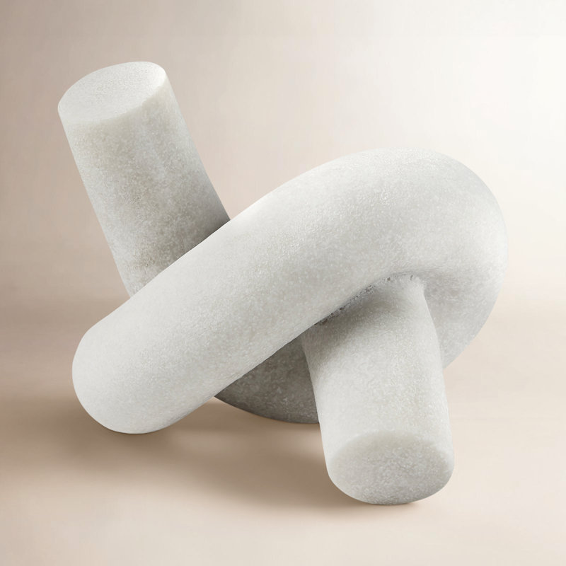 Artiana Abstract Figurines & Sculptures, 9" H x 7" W x 6" D, White
