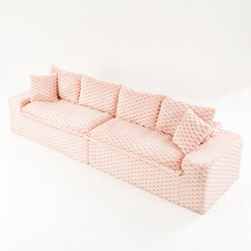 Rose multifonctionnel, tissu en velours de tortue, assise confortable, éponge à haute densité, pour les petits espaces