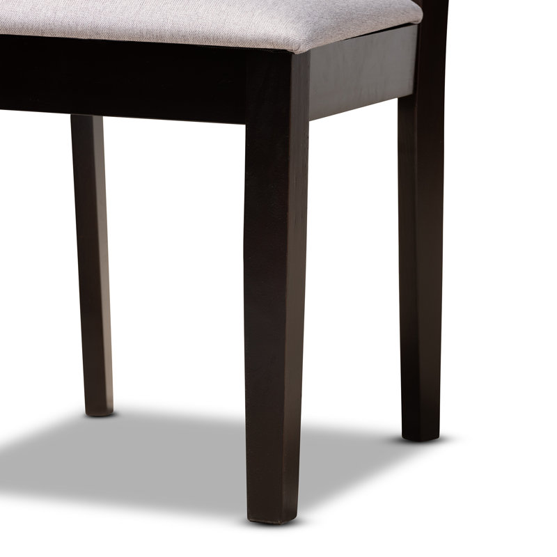 4 - Person Four Leg Dining Set, Beige / Dark Brown, Gray