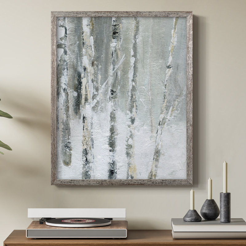 Impression encadrée «Snowy Birch III» - bois massif