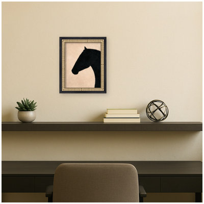 «Black Horse Silhouette» par Laura Moss, reproduction d'art sur toile encadrée