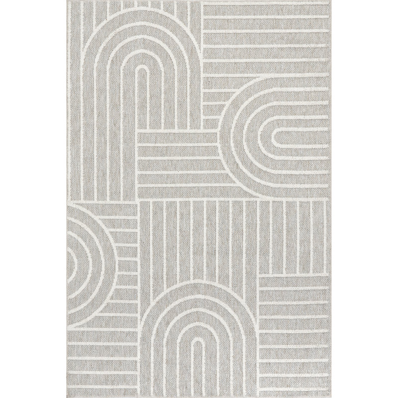 Jherika Modern Geometric Machine Washable Area Rug, Rectangle 5'3" x 7'7"