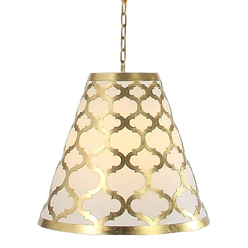 Quatrefoil 3 - Light Shaded Cone Pendant