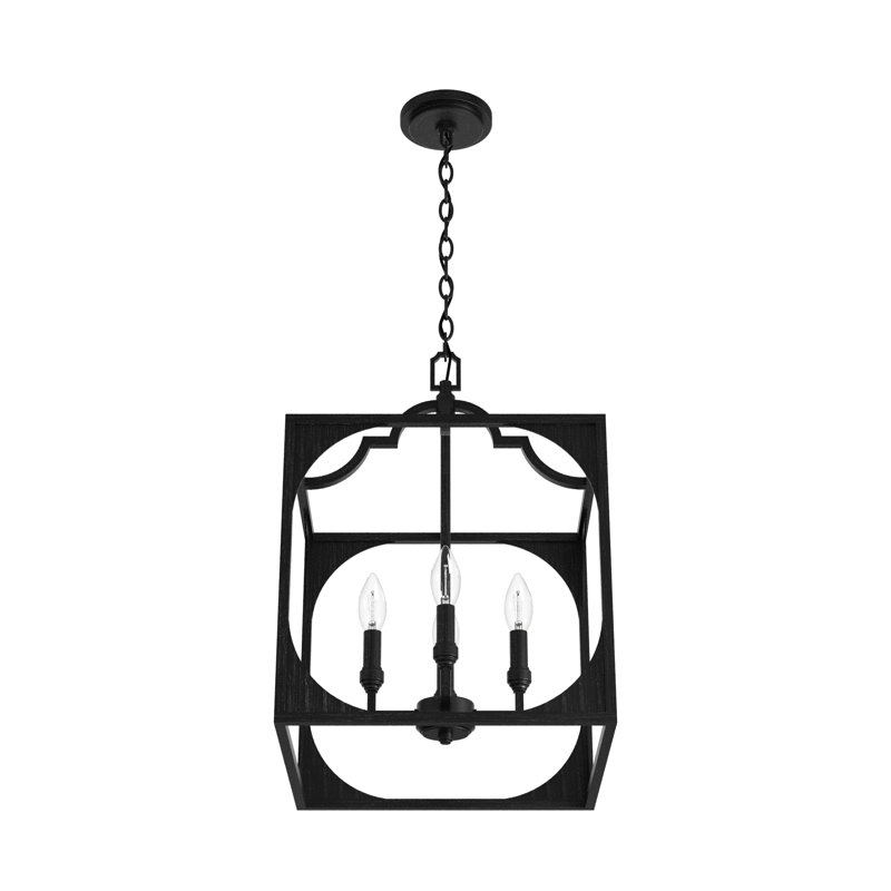 Highland Hill 4 Light Square Pendant, Large, Rustic Iron