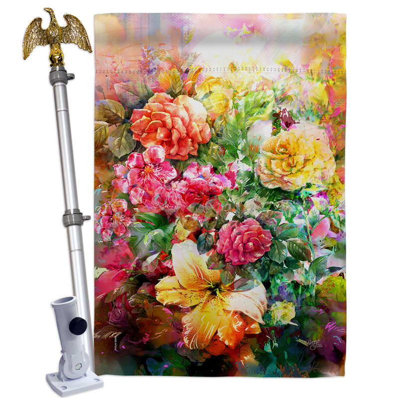 Double Sided 40'' H x 28'' W Polyester Flag Set