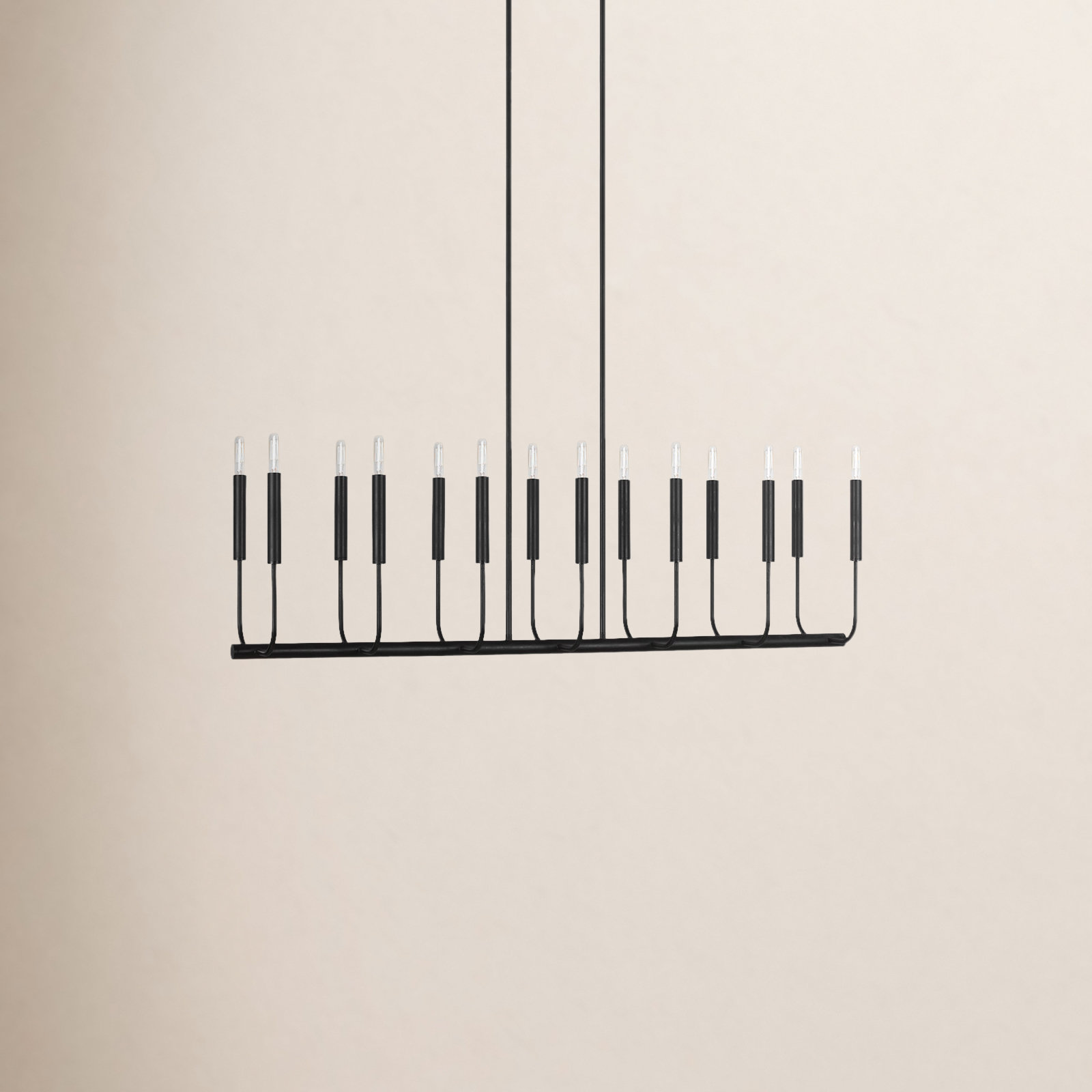 Tedder 14 Light Steel Dimmable Pendant, Aged Iron