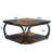 39” Square Coffee Table With Storage Shelf – 2-Tier Modern Farmhouse Coffee Table With Heavy-Duty Metal Curved Frame
