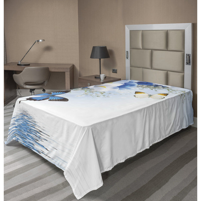 Microfiber No Pattern And Not Solid Color Flat Sheet, Twin Flat Sheet