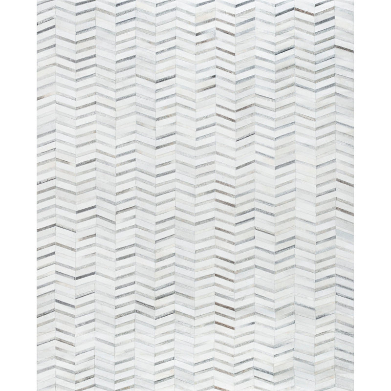 5'X8' Chevron Area Rug in Silver