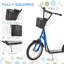 Trottinette ajustable en bleu riche avec panier et porte-gobelet, 16 roues pour enfants de 5 à 12 ans