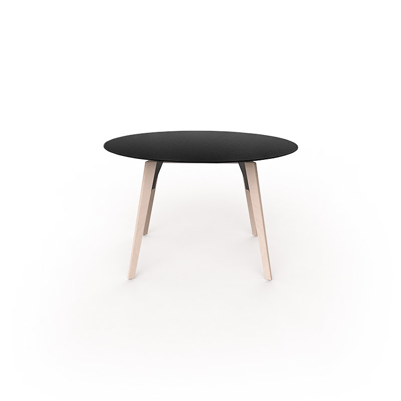 Faz Wood Lounge Table Edge Top, Black, Natural, 55" W x 55" L