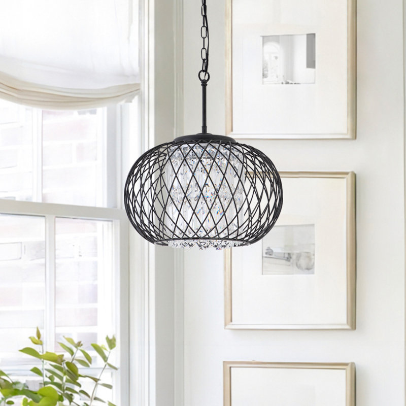 Jameice 3 - Light Single Globe Pendant with Crystal Accents