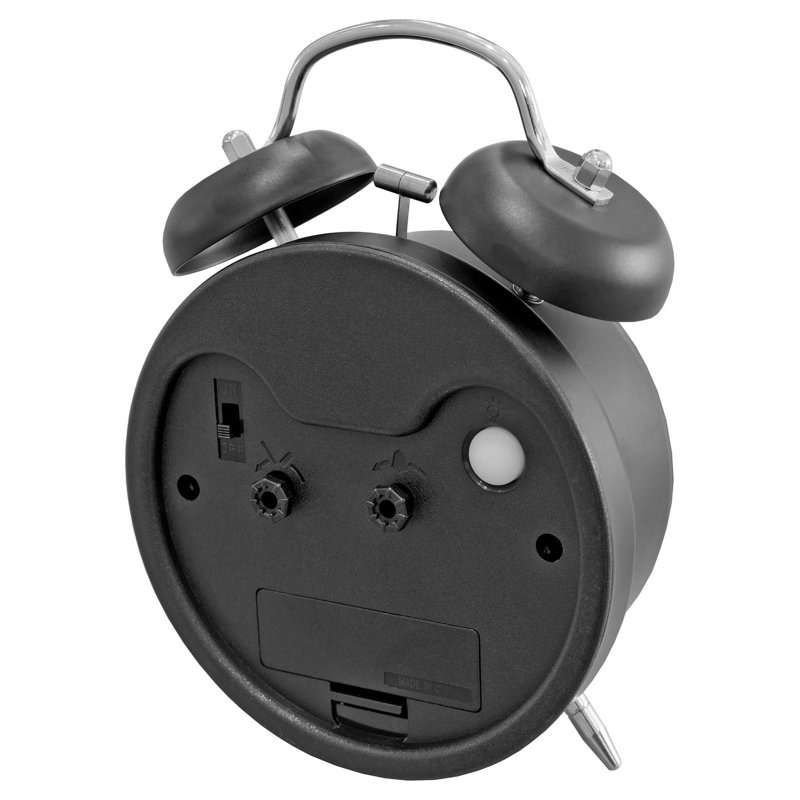 Metal Alarm Tabletop Clock, Black