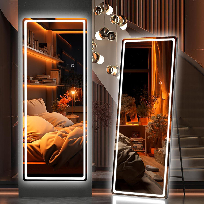 Miroir pleine grandeur moderne et contemporain, Blanc