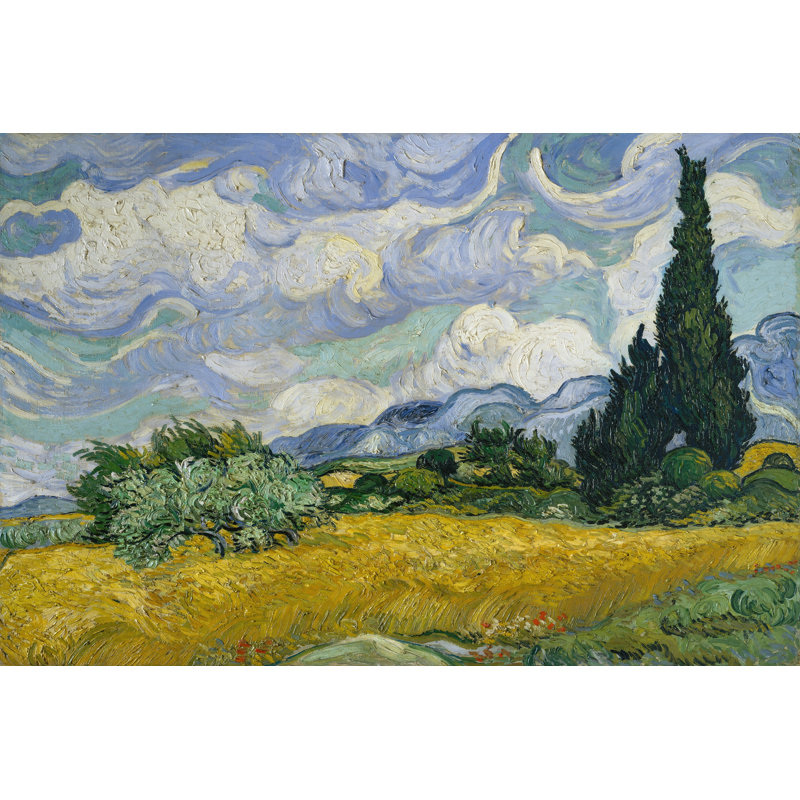 Cypresses II - Wrapped Canvas Painting, 51cm H x 76cm W