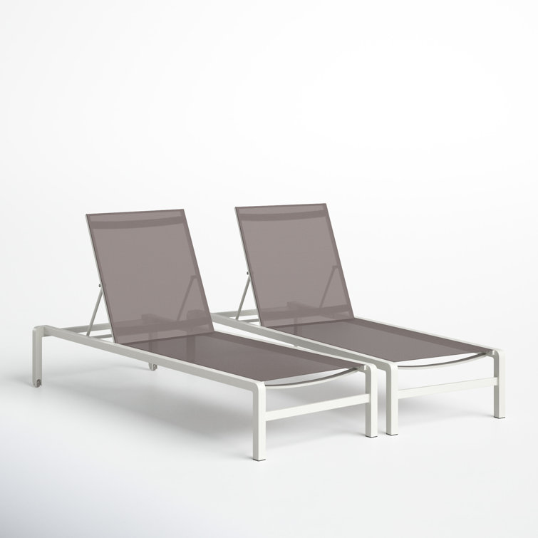 Isabella 31'' Outdoor Metal Chaise Lounge Set