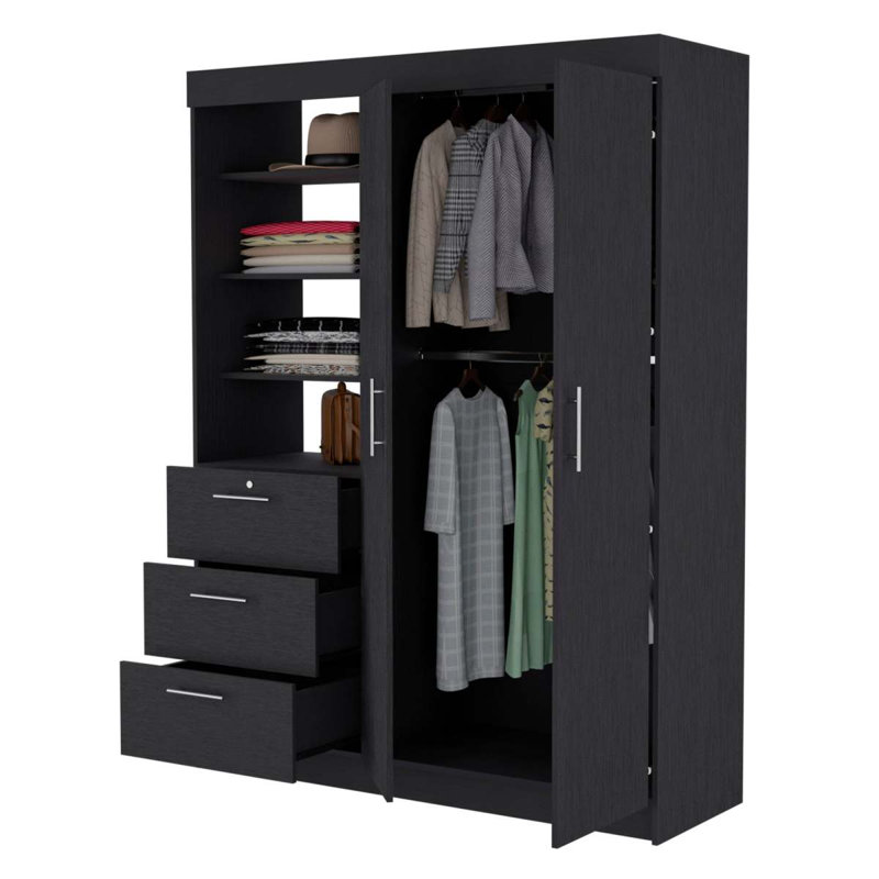 Armoire 3 tiroirs, Noir