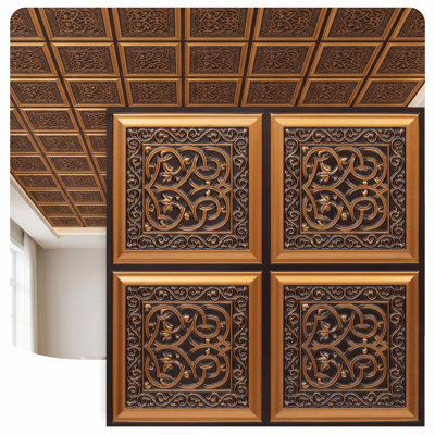 Lover's Knot 2 Ft. X 2 Ft. Glue-Up PVC Ceiling Tile