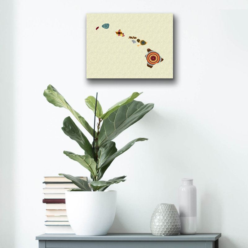 «Hawaii State Map» par Lanre Adefioyue, H 12 po x l 16 po x P 0,13 po