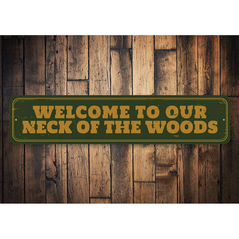 Panneau métallique Our Our Of The Woods, H 6 po x l 24 po x P 0,06 po