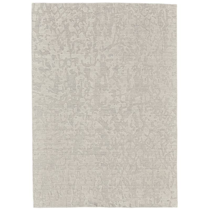 Ananya Abstract Area Rug in Silver, Rectangle 2' x 3'