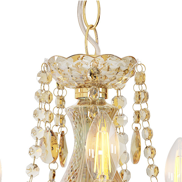 5 - Light Chandelier, Gold