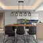 Luminaire suspendu linéaire contemporain 5 lumières