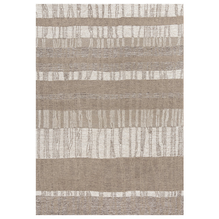 Tapis rayé en laine touffeté à la main Arichabala