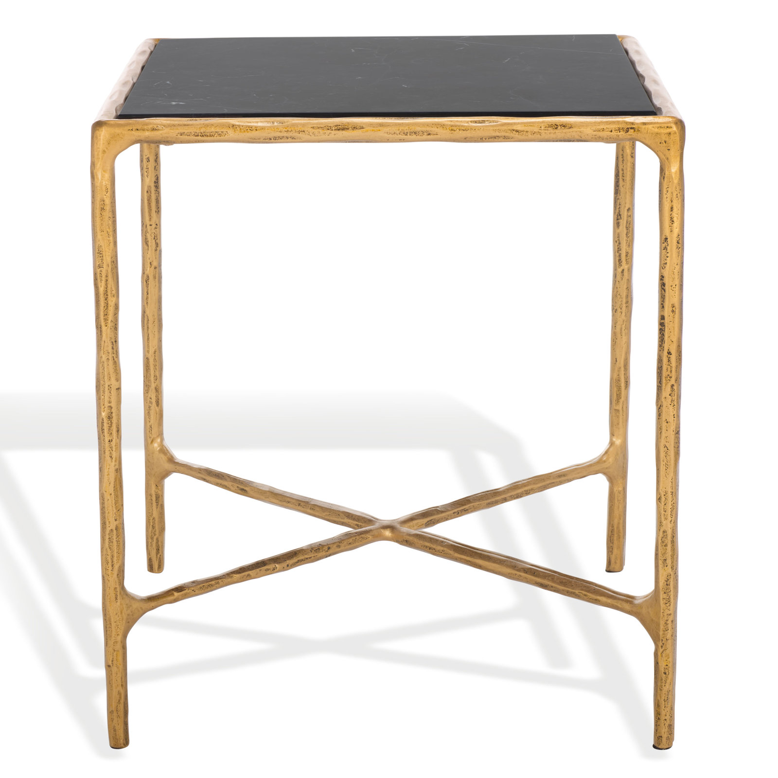 Evelynn 18" End Table, Brass, Black