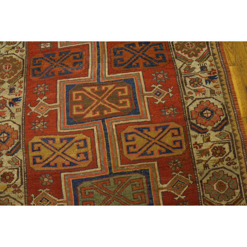 Antique Konya Hallway Runner Wool Coral Rug