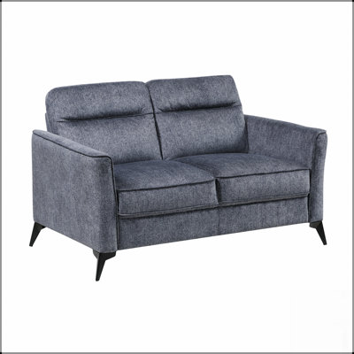 Causeuse de salon moderne avec revêtement en microfibre brun clair, rembourrage confortable et pieds en métal noir pour les maisons contemporaines