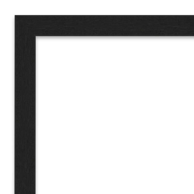 Natural Cork Bulletin Board with Black Plastic Frame, 14" x 32"