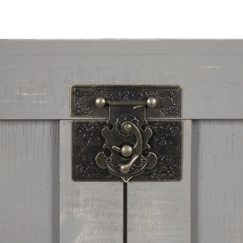 Commode d'appoint en bois massif Herrman, gris