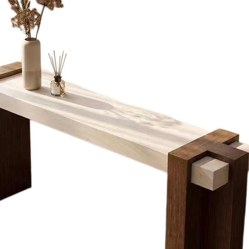 Table d'entrée moderne en bois massif minimaliste, 31.50" H x 62.99" W x 15.75" D