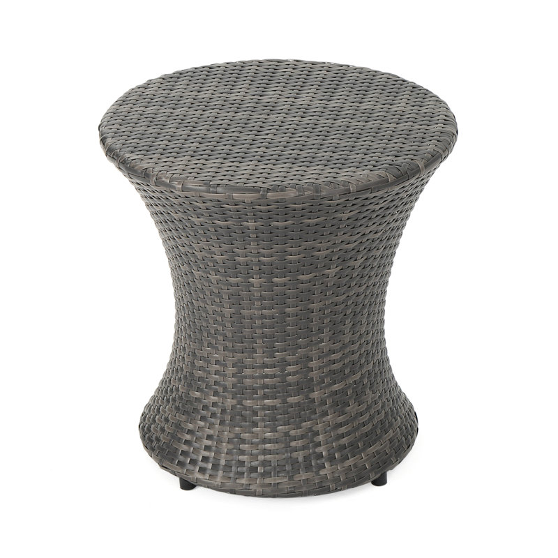 Stylish Grey Table - & Aluminum, 19.69" D Outdoor Side , H, Gray