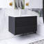 30 po W Meuble-lavabo mural simple en chêne foncé avec lavabo blanc