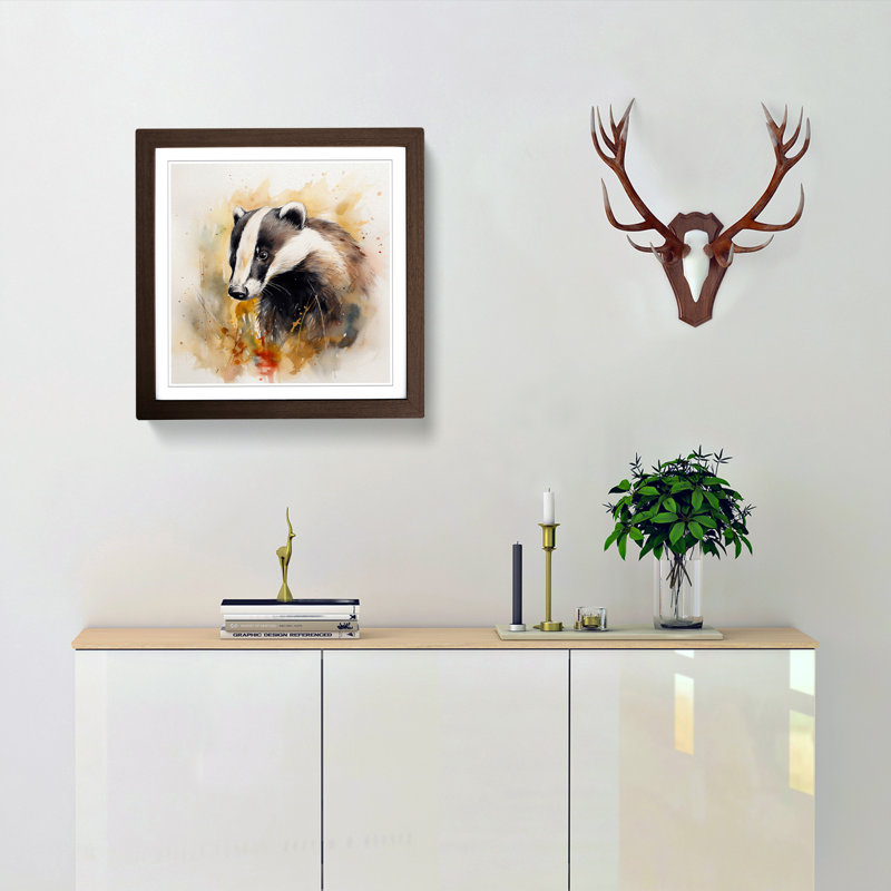 Single Picture Frame Print on Wood, Walnut