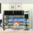 Wooden Loft Bed with Desk, Shelving, Charging Ports, and LED Lighting-154481301-154481291