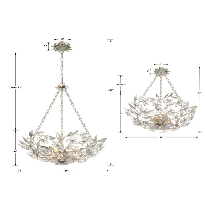 Babbitt 6 - Light Dimmable Novelty Chandelier, Antique Silver
