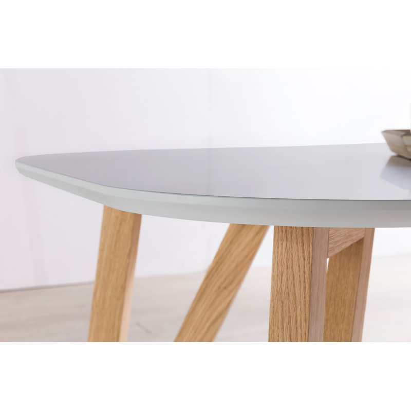 Aiden Oval Solid Wood Base Dining Table, H76 x L180 x W90cm, Grau