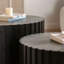 Ensemble de 2 tables basses cannelées noires