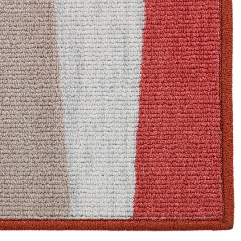 Tapis gris/rose mid-century Saige, Rectangle 5 pi x 7 pi