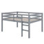 Lit mezzanine compacte pleine grandeur en bois d'hévéa avec marches-1364982054