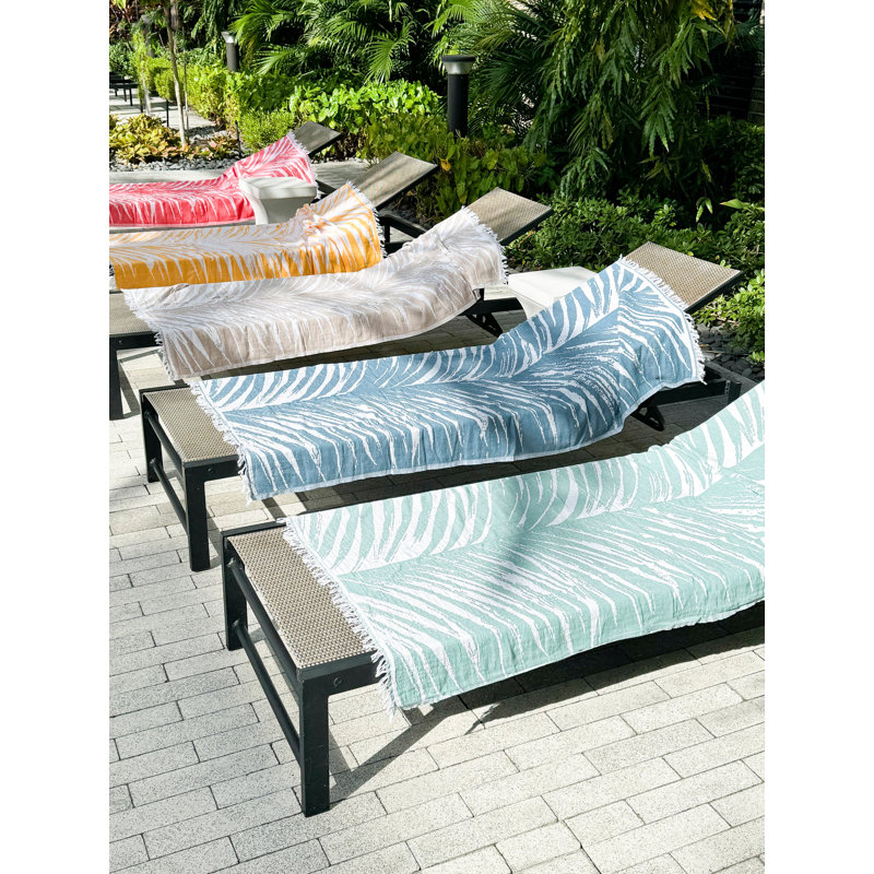 Serviette de plage en coton tropical, Vert
