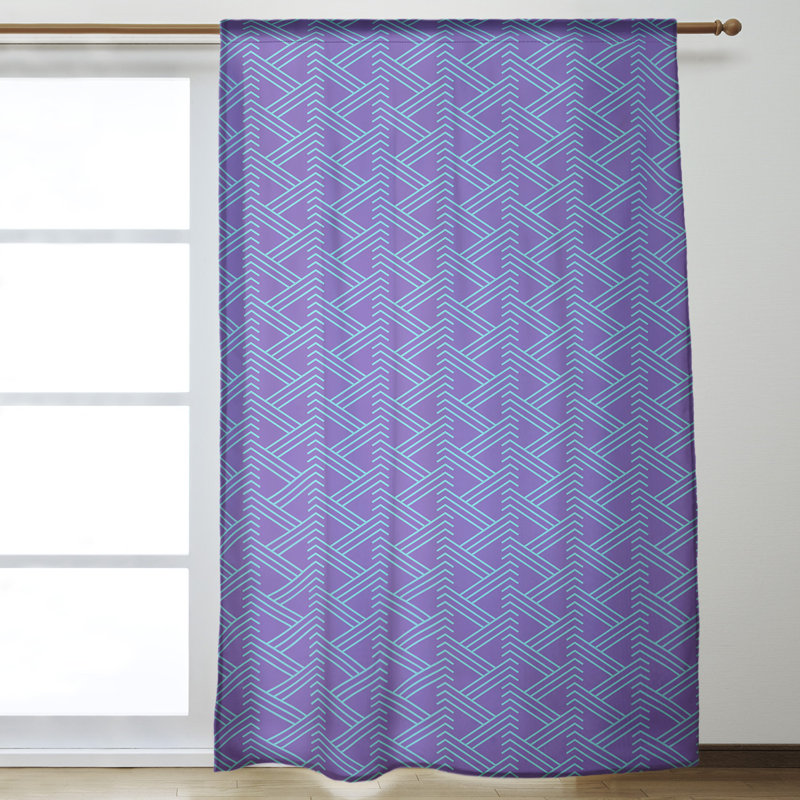 Jordao Room Darkening Curtain Single Panel, Purple/Teal