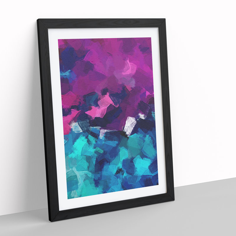 XV1022-462X Adjusted Memory Abstract - Single Picture Frame Painting, 64cm H x 46cm W x 2cm D, Black