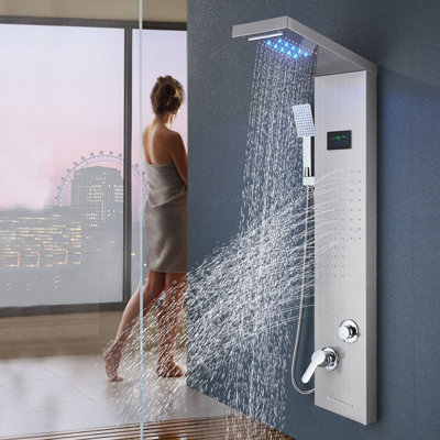 Panneau de douche 48 po avec pomme de douche fixe