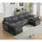 Modular Sofa,U Shaped Cloud Couch Comfy Set ,6-Seater, 2 Armrest Pillows,Convertible Sectional Couch, Living Room,Apartment, (2 Movable Ottoman)-44826980
