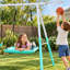 Ensemble de balançoire 4 en 1 pour enfants avec glissoire, plateforme, balançoire à ceinture et panier de basketball-138532317