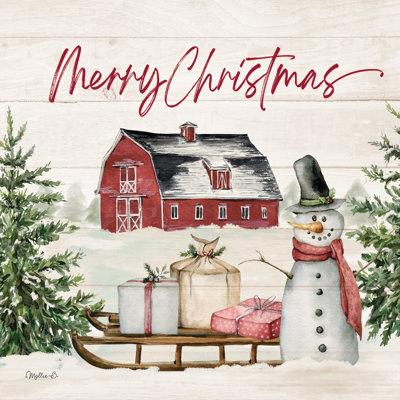 «Merry Christmas Farm Scene» par Mollie B. - Impression sur toile tendue